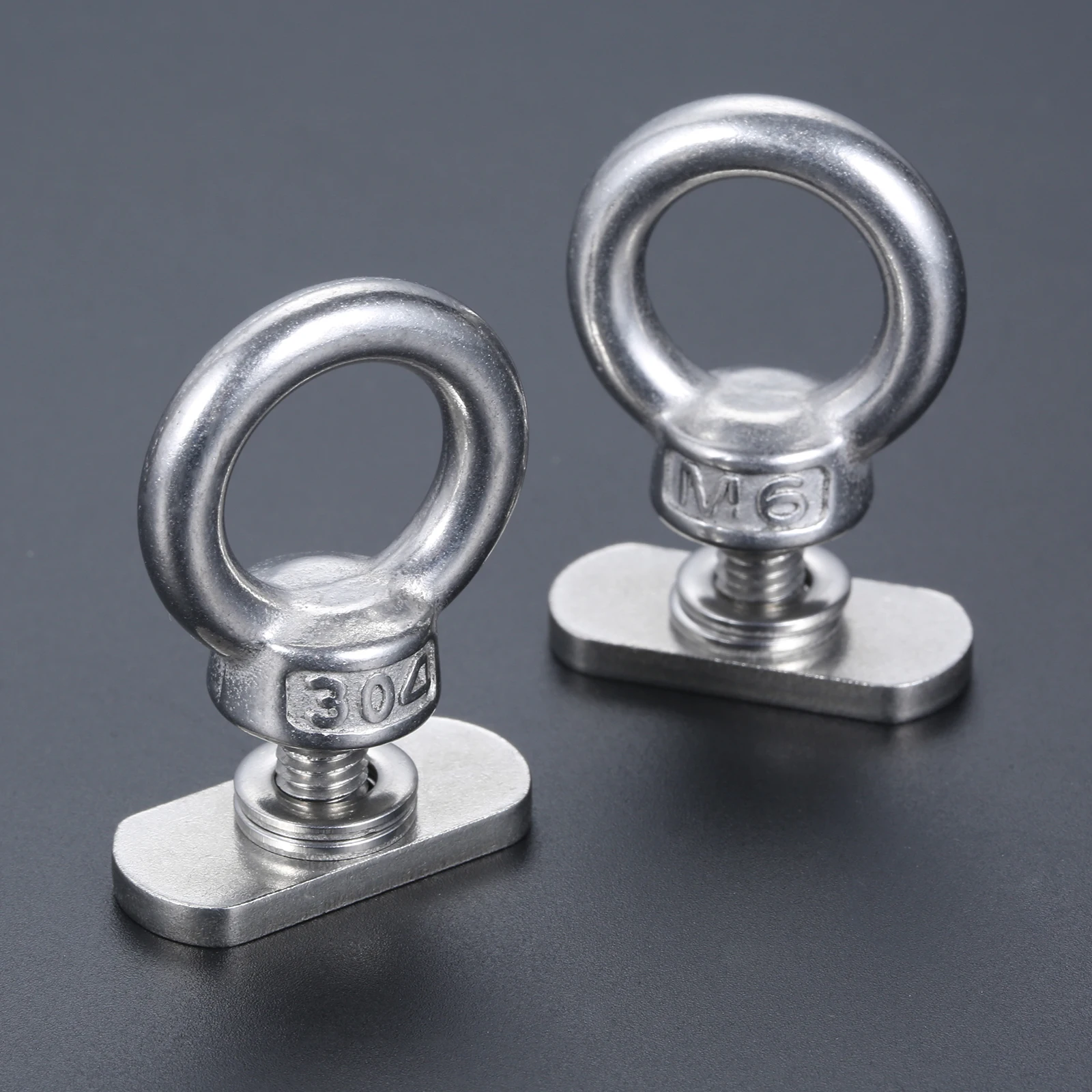 

2Pcs Stainless Steel Antirust Kayak Track Mount Tie-Down Eyelet for Kayaking Bungee Cord Rope Inflatable Rowing Boat Accessories