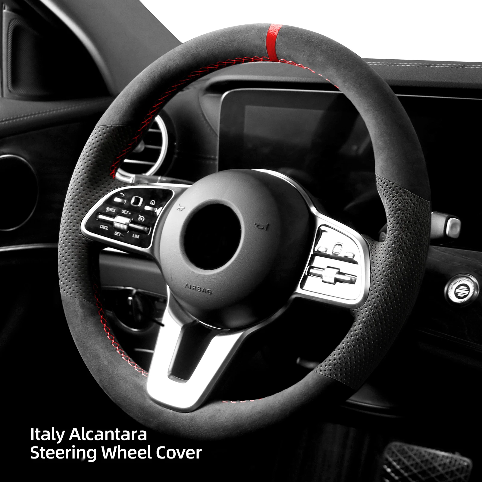 Alcantara steering wheel wrap and hand stitching is the best