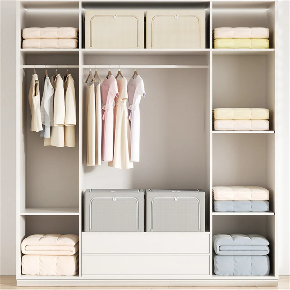 Single Window Storage Box White Large Storage Capacity Large Bearing Capacity Fabric Material Convenient Cleaning Home Supplies 5