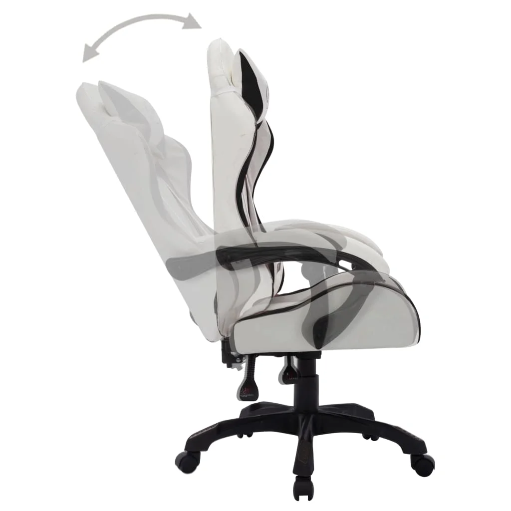 Video game chair with white and black RVB LED Chair, office chair, gaming  chair, office computer chair