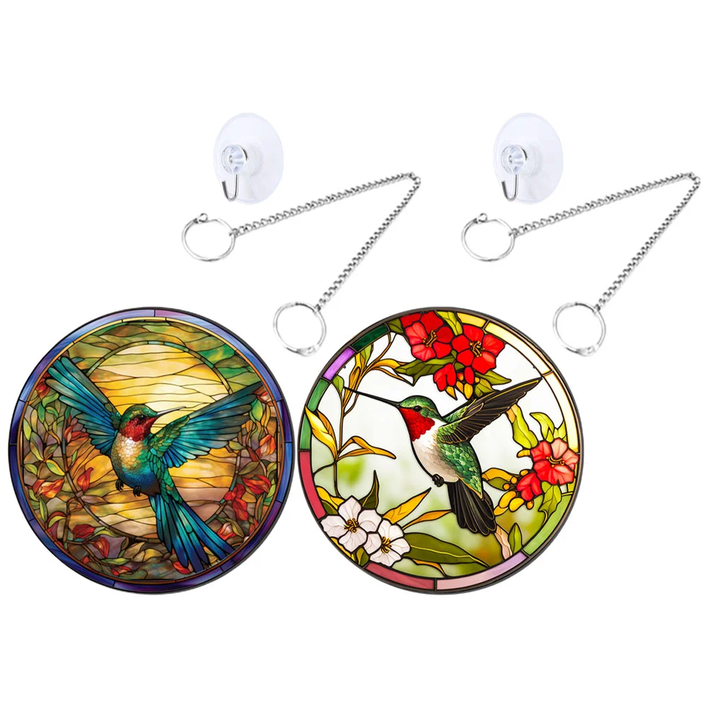 

1 Set of Hummingbird Suncatcher Hummingbird Door Sign Acrylic Door Hanger Wall Hanging Sign