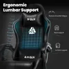 Video Gaming Chair with Footrest High Back Ergonomic Comfortable Office Computer Desk with Lumbar Support Height Adjustable 4