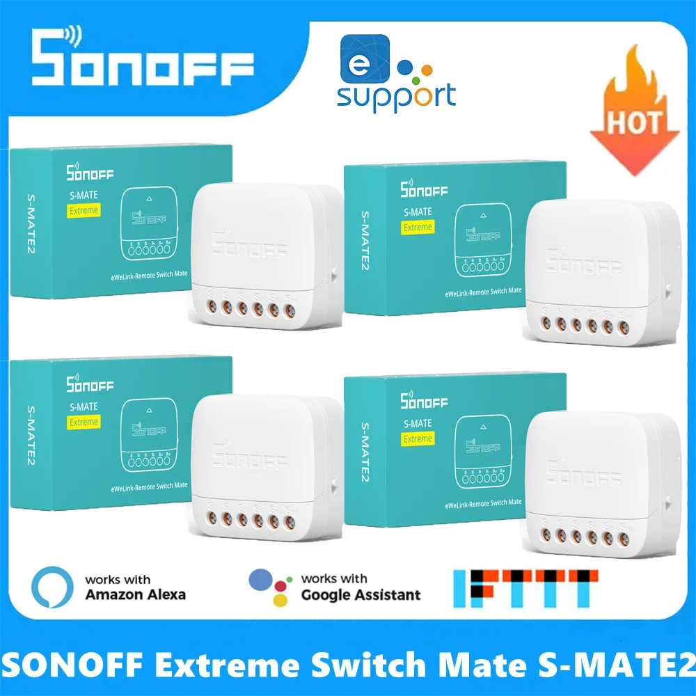 

SONOFF Extreme Switch Mate S-MATE2 eWeLink-дистанционное управление через Smart Switch для умного дома, работа с Alexa Google Home IFTTT