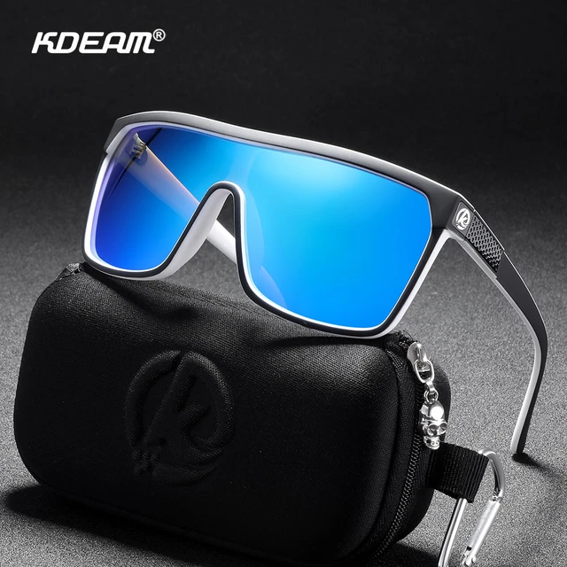 KDEAM One Piece Shades Men's Sun Glasses Polarized Blocks Reflected Light  And Glare CAT.3 Driving