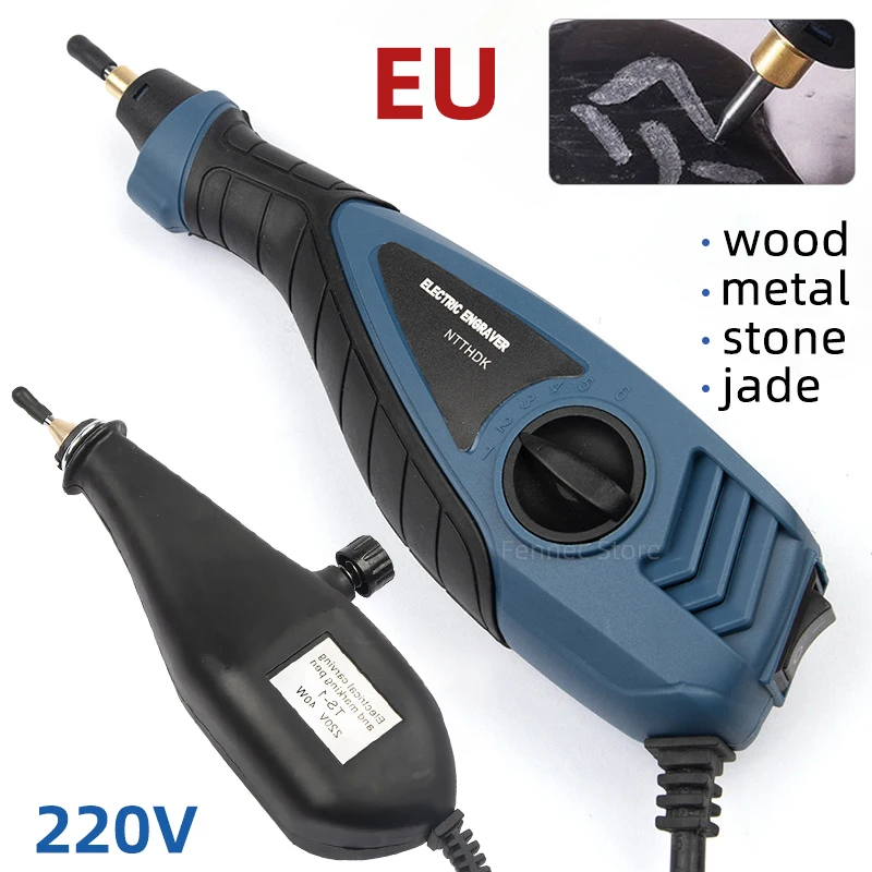 1pc 220V 40W Electric Engraving Pen Engraver Tool Carving Pen Plotter  Machine Chisel Wood Metal Glass Stone Lettering Power Tool