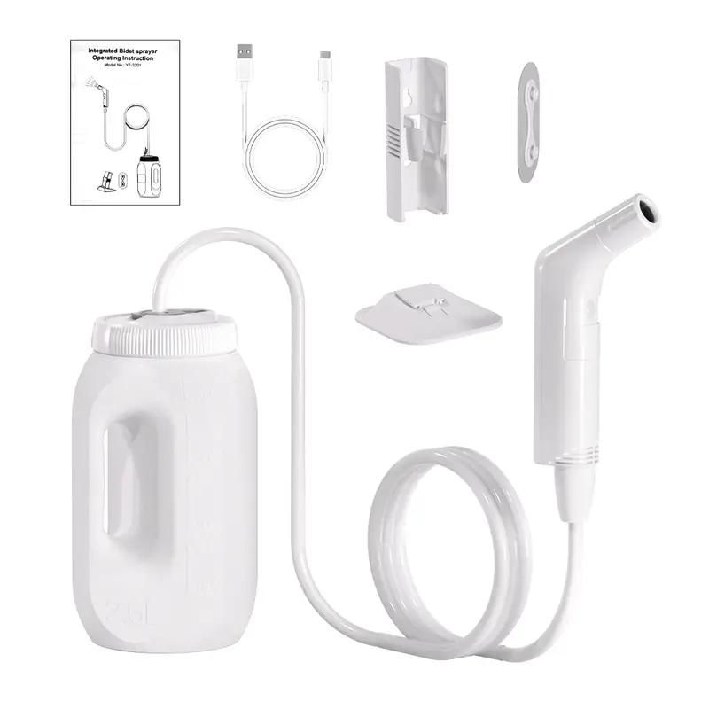 2.5L Portable Electric Bidet Rechargeable Shataf Hand Bidet Butt Sprayer for Personal Hygiene Cleaning Travel Camping Bidet - Image 8