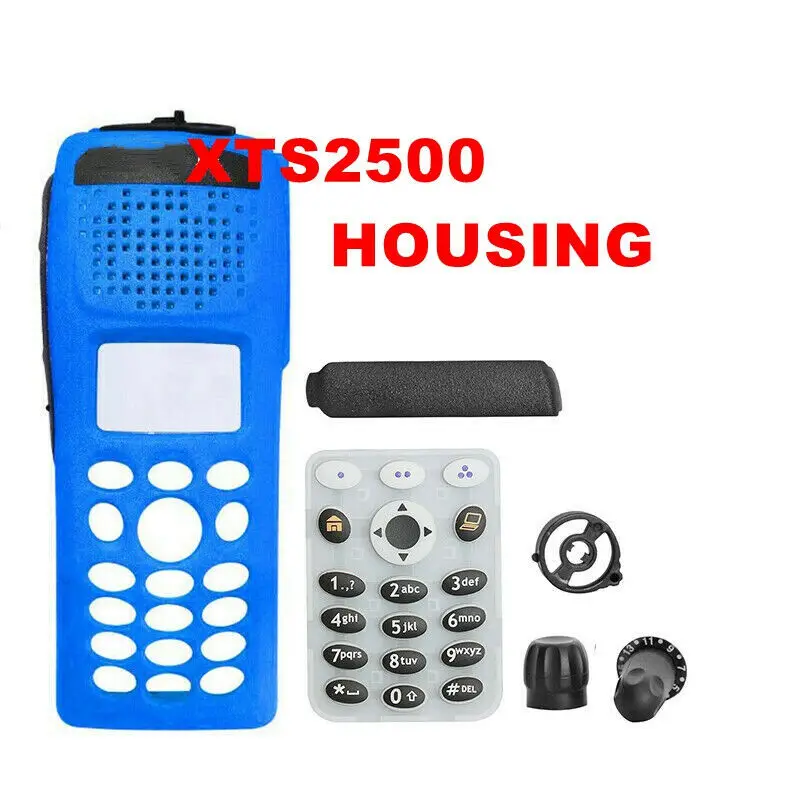 5PCS Full Keypad Replacement Housing Case Kit For XTS2500 Model3 M3 Two Way Radio Blue