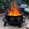 35 Inch Octagonal Fire Pit,Outdoor Fire Pit,Wood Burning Firepit,Bonfire Fire Pit,Firepits for Outside,Camping, Backyard, Patio 2