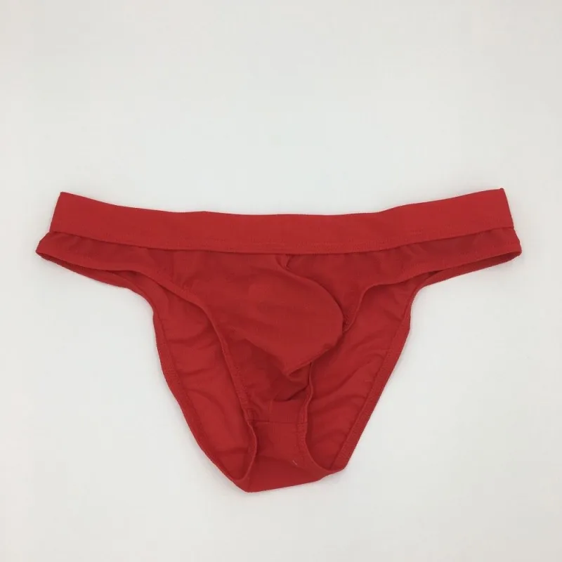 Men's underwear mesh breathable u convex sexy bikini briefs gay sexy underwear  silk panties for men