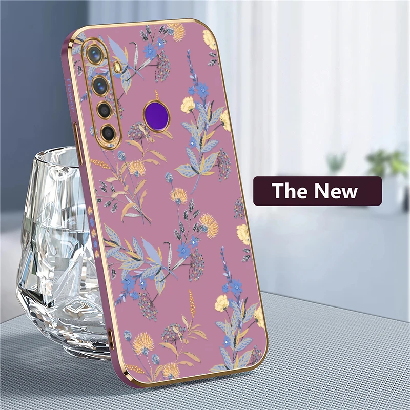 Elegant Floral Silicone Phone Case with Plating Lens Protection & Shockproof Design