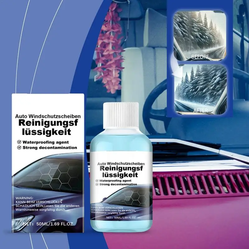 For Refer To Description Car Glass Cleaning Fluid Anti-fog Concentrate 50ml Washer Fluid Rainproof Deep Cleaning Long-Lasting