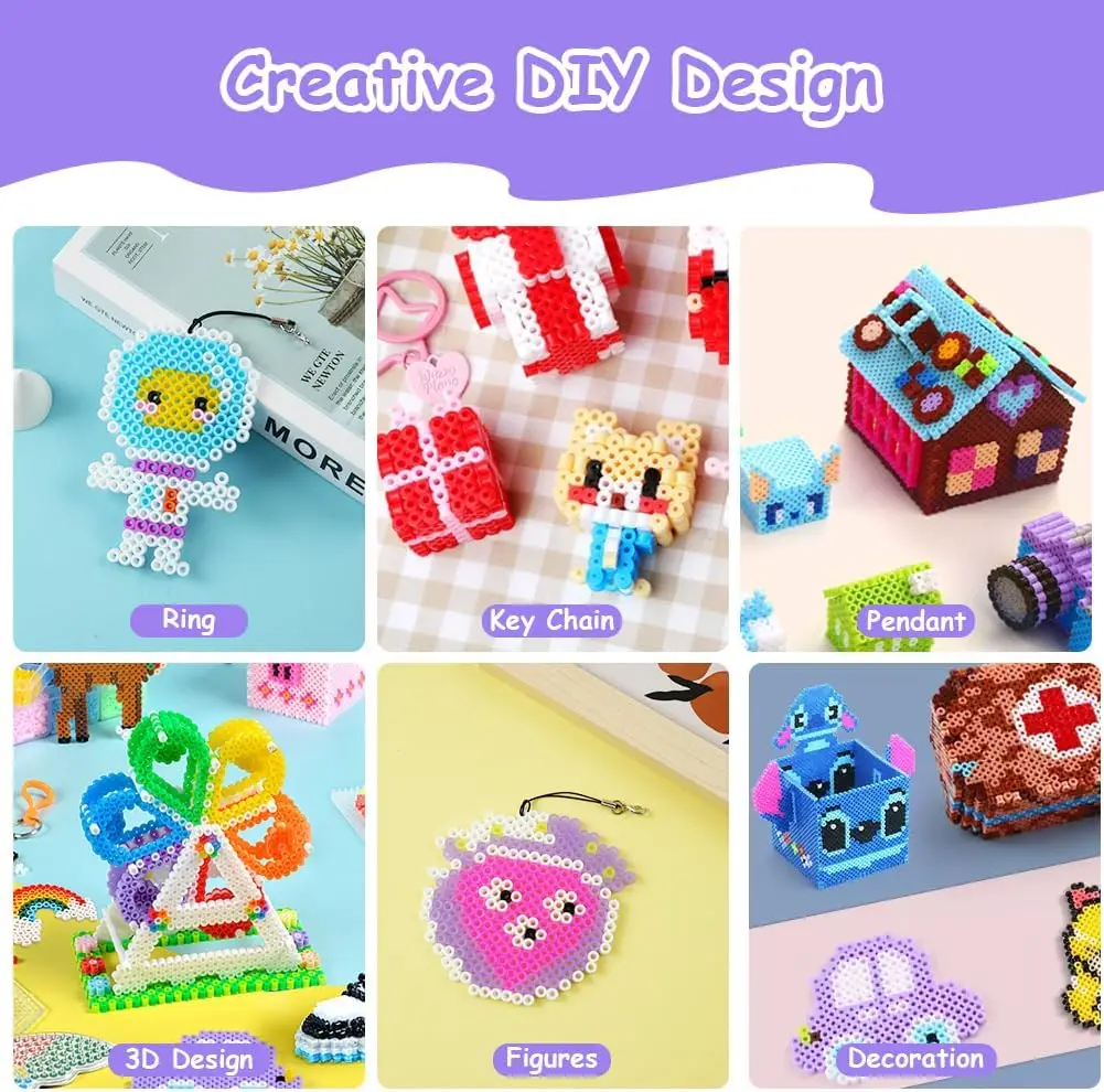 Craft Toys Fuse Beads Kit 600pcs 5mm Iron Beads for Kids
