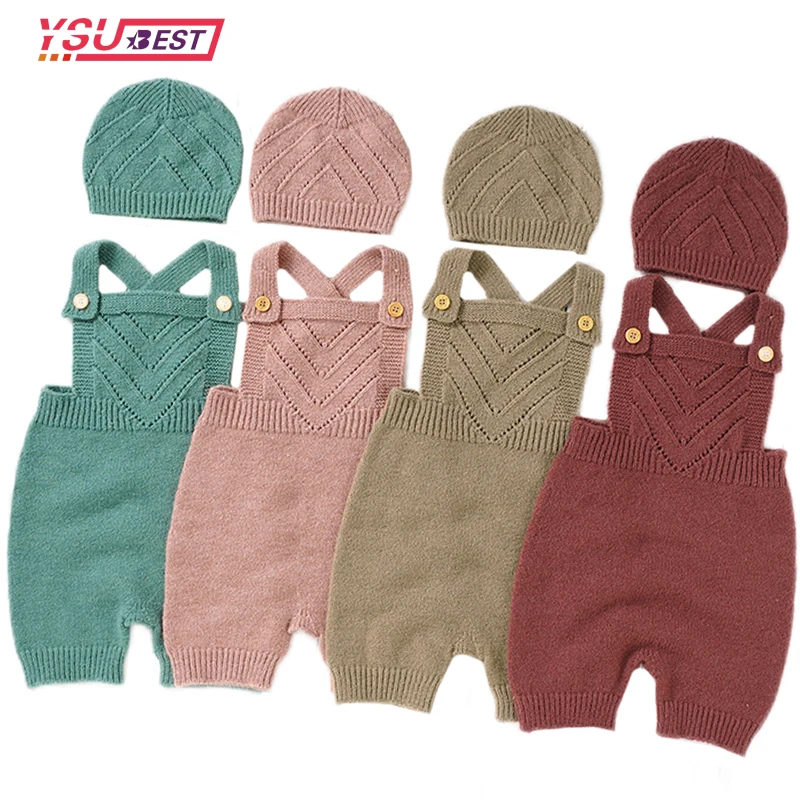 

3-24Months Toddler Children Jumpsuits Outfits Baby Girls Bodysuits Clothes Cute Candy Color Knitted Newborn Infantil Onesie Body