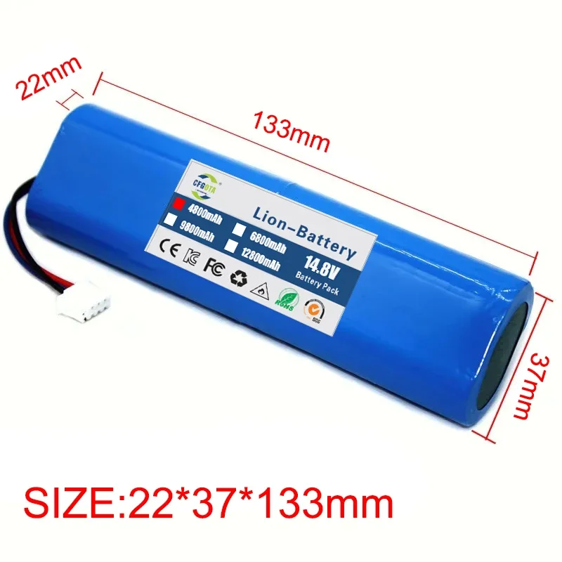 14.4V 3000mAh Robot Vacuum Cleaner Replacement Battery for Ecovacs Deebot Ozmo 920,930,901,905,937,900 Lithium Ion Battery 3
