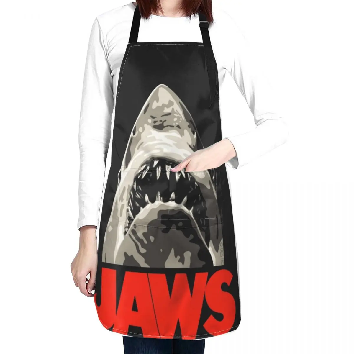

JAWS - Great White Shark Apron Kitchen Aprons Woman halloween apron Aprons For Cooking Chef Accessory