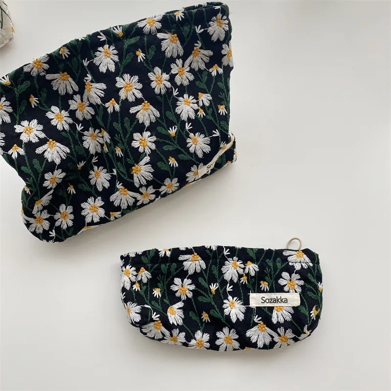 Floral Print Women's Cosmetic and Pencil Storage Pouch