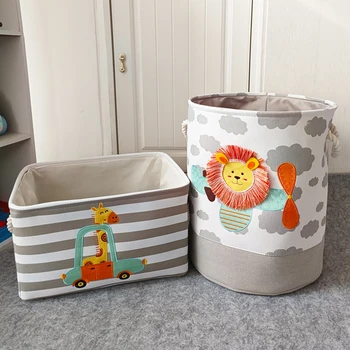 Baby Laundry Basket Cute Dinosaur Foldable Toy Storage Bucket - 1 pc