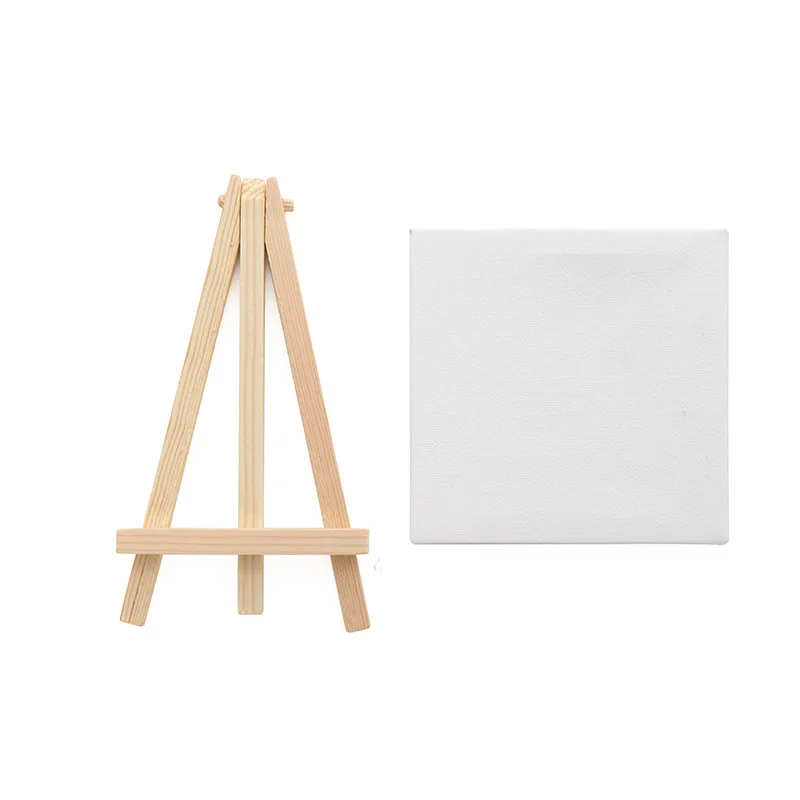 Mini Canvas And Natural Wood Easel Set For Art Painting Drawing Craft  Wedding Supply Pxpa - Easels - AliExpress