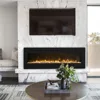 60 inch Electric Fireplace Heater, Wall Mounted & Recessed Electric Fireplace Insert, Ultra-Thin Linear Fireplace w/Thermostat 2