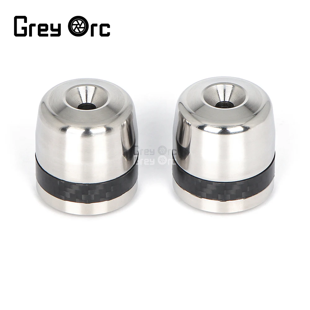 CarbonStainlessSteelHandlebarGripsEndsHandleHandBarCapSlider