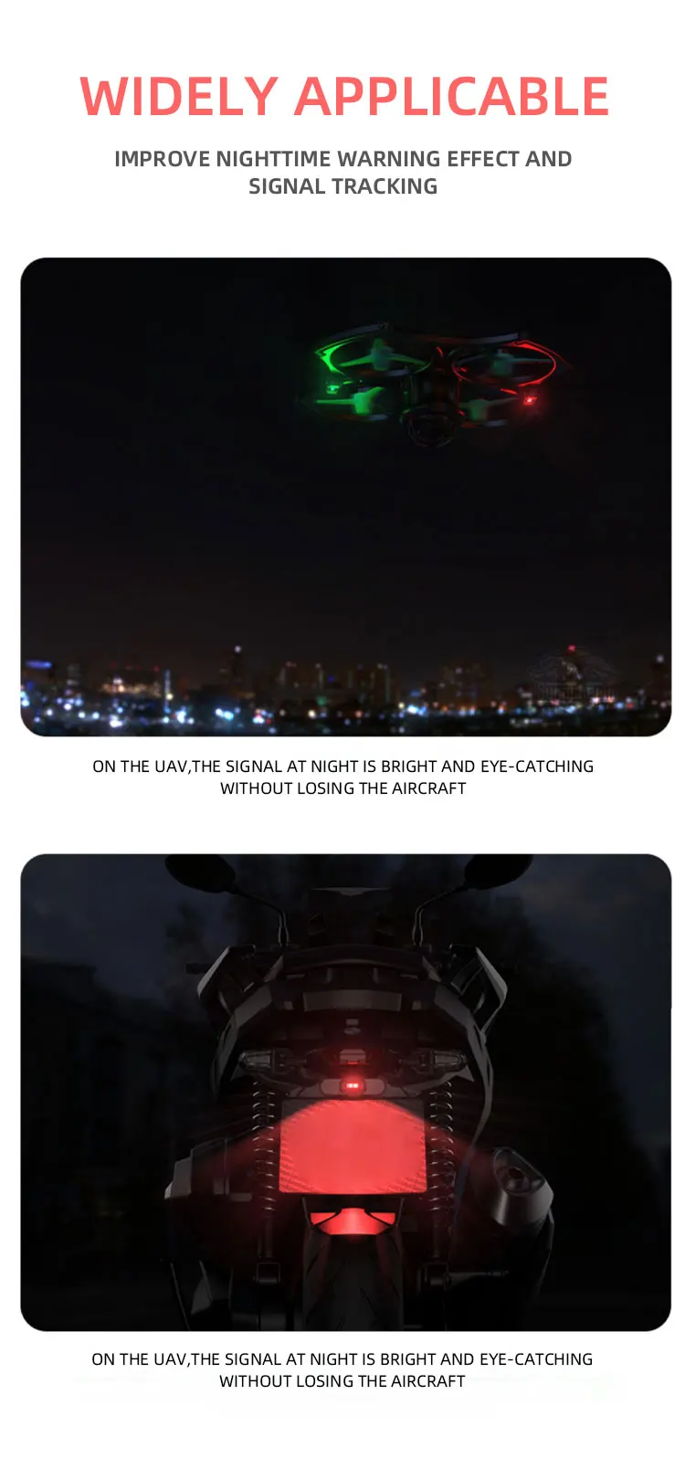 7-color LED strobe light modes and colors