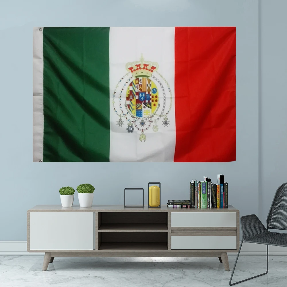 Regno Dei Due Sicilies1860-1861 Italia Ensign Flag Graphic Custom Printed Hanging Banner Shaft Cover Grommets 3 X5Ft 90 X150Cm
