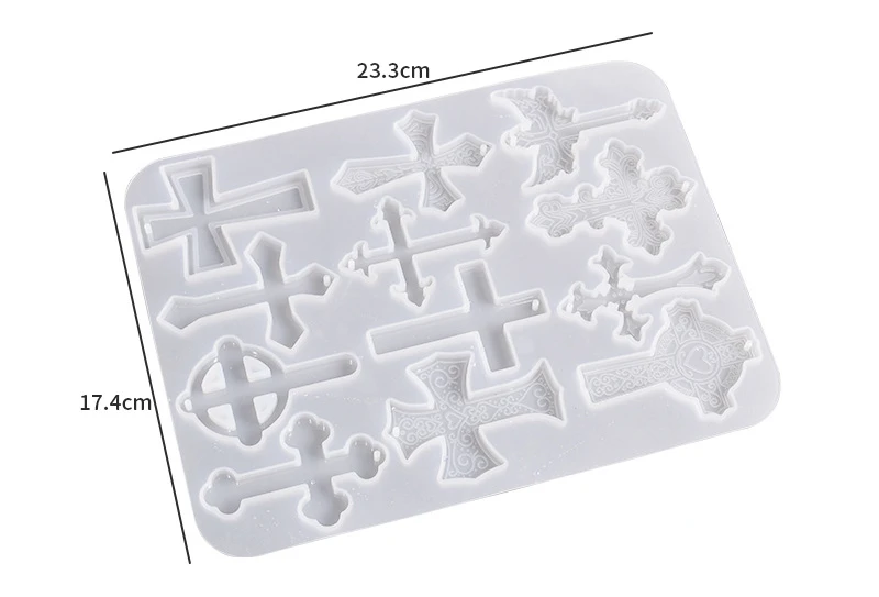 Cross Silicone Resin Molds, 12 Cavity Epoxy Resin Keychain Molds For D�