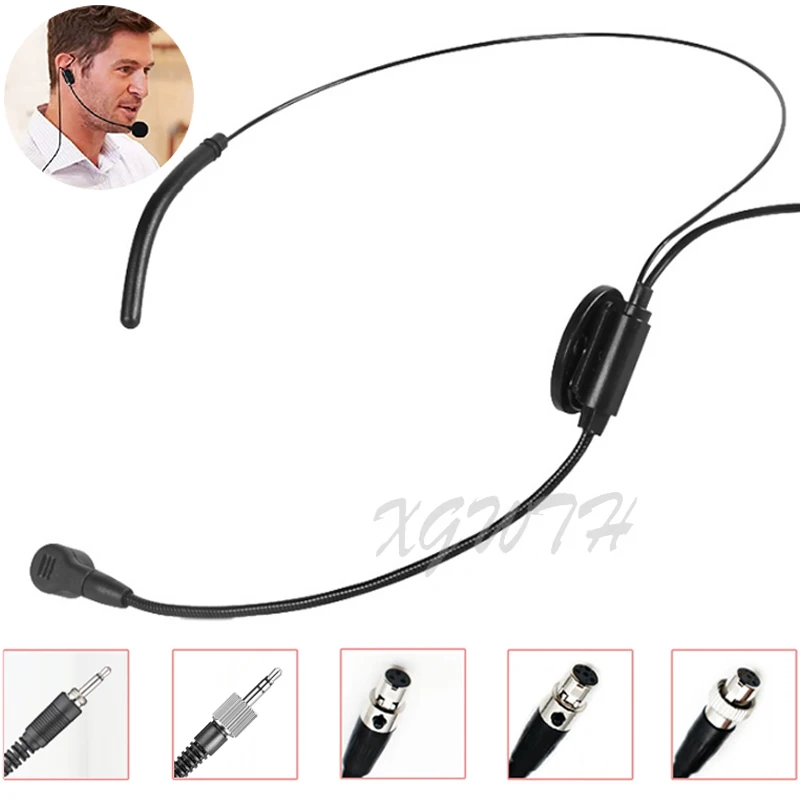 Headset Microphone Omnidirectional Condenser Headworn Mic For Shure Sennheiser AKG MiPro Samson Wireless System 4Pin 3Pin TA4F