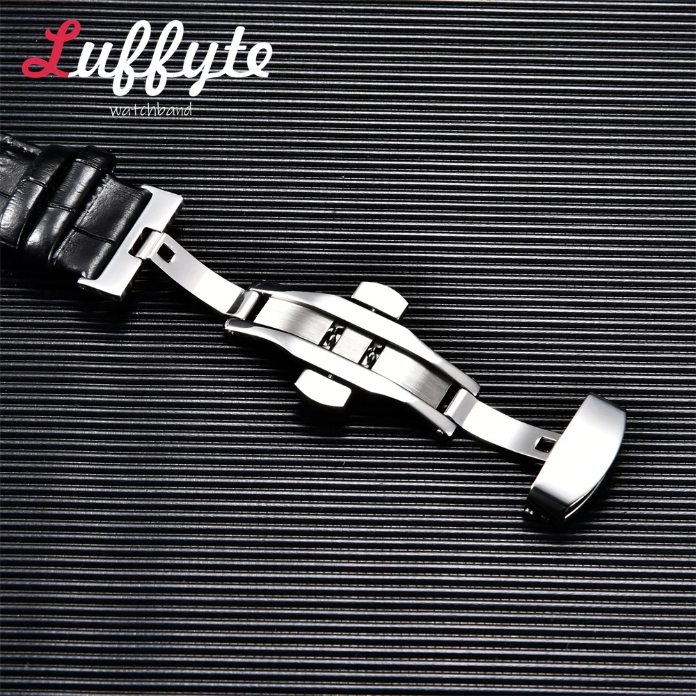 Genuine Leather Bamboo Patterned Business Watchband
