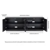 Rectangular TV Stand 75" TVs Black Grain Finish Sturdy MDF/PVC Construction Contemporary Style Cabinet Easy Assembly 100.31 lbs) 4