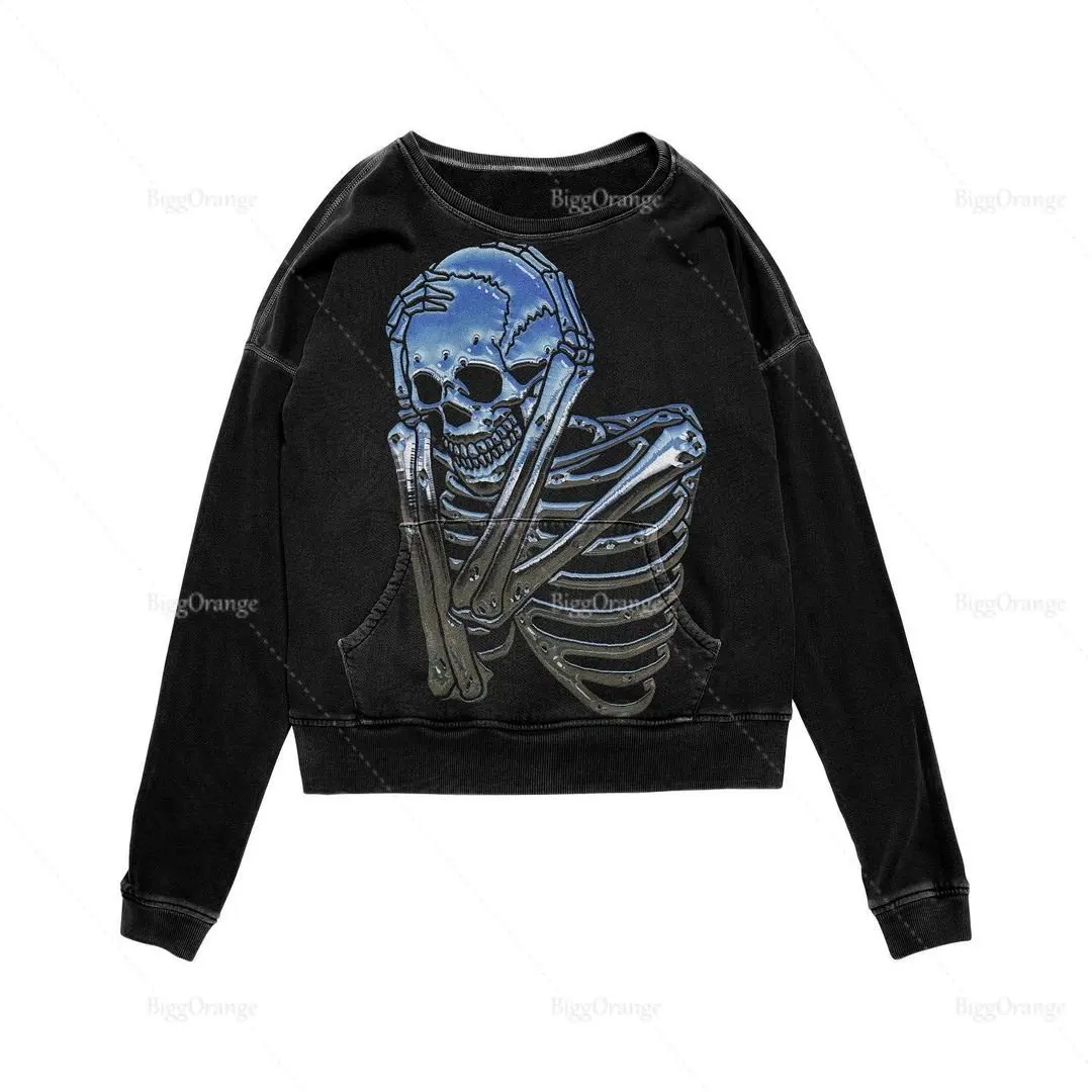 Women Printed Sweatshirts Casual Loose Fashion Pullover Hoodie Heavyweight Fashion Hip Hop Men y2k clothes 2000s