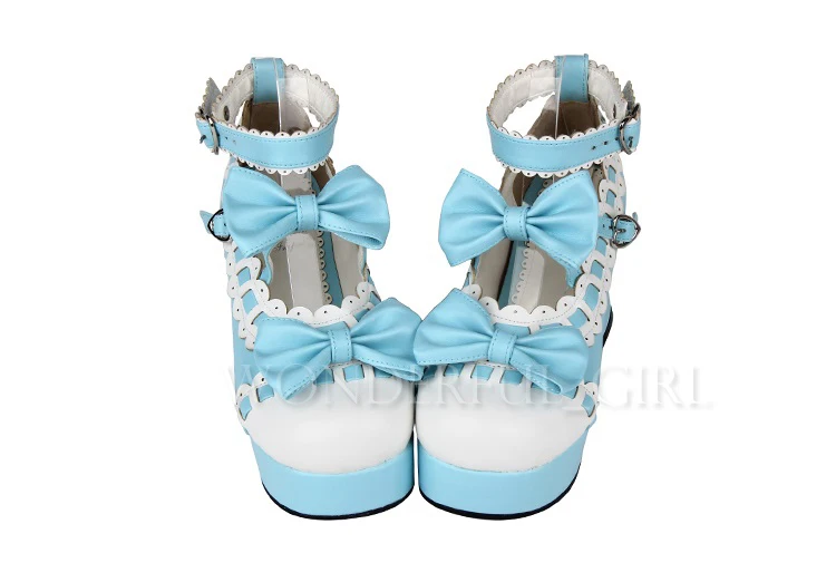 Neue japanische Stil Lolita Schuhe Dienstmädchen Cosplay Mädchen Prinzessin High Heels Damen Schuhe mit Schleife Größe 35-47 29