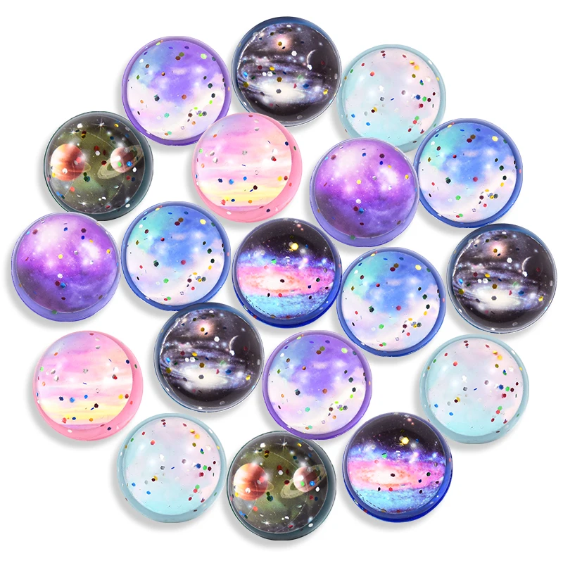 10/20Pcs 32mm Space Theme Bounce Ball Starry Sky Planet Jumping Ball Kids Birthday Party Favos Toys Pinata Filler Christmas Gift