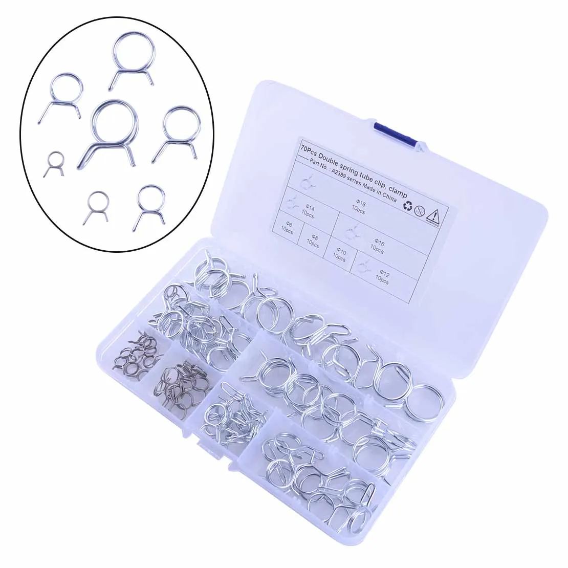 

70 шт./набор, пружинный зажим для топливного шланга, 6-18 мм