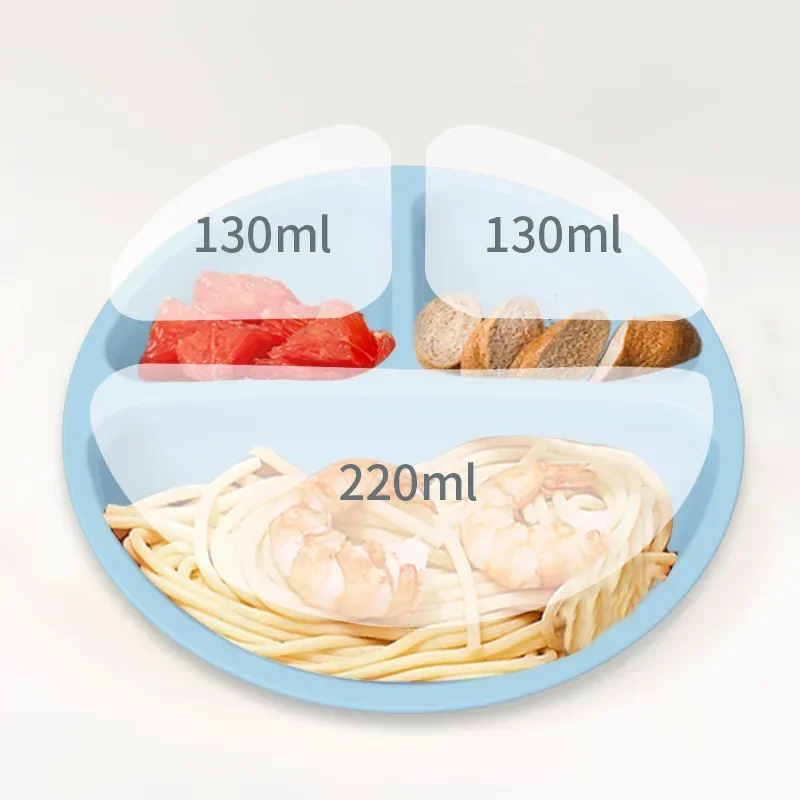 Silicone Feeding Set BPA Free Silicone Baby Plate with Suction Toddler Feeding Plate Smile Face Sucker Bowl Children Dishes Kids Training Tableware