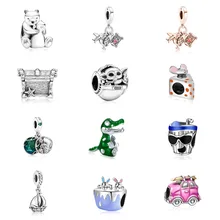 Classic Dog Cat Bird Witch Hat Elf Skeleton Mouse Pendants Fit Pandora Charms Bracelets DIY Women Original Beads Wholesal Custom