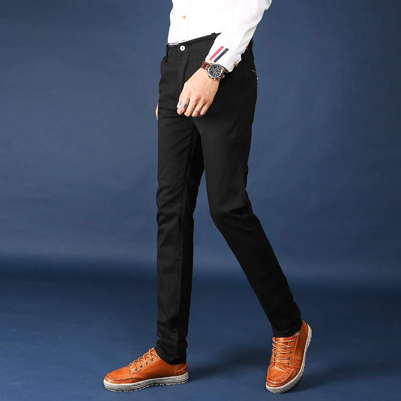 Men pants Stretch pants Business pants Suit pants Men Pants Classic Style Cotton Elastic Slim Fit Office Trouser Business Casual Solid Straight Suit Pant Men's Clothing