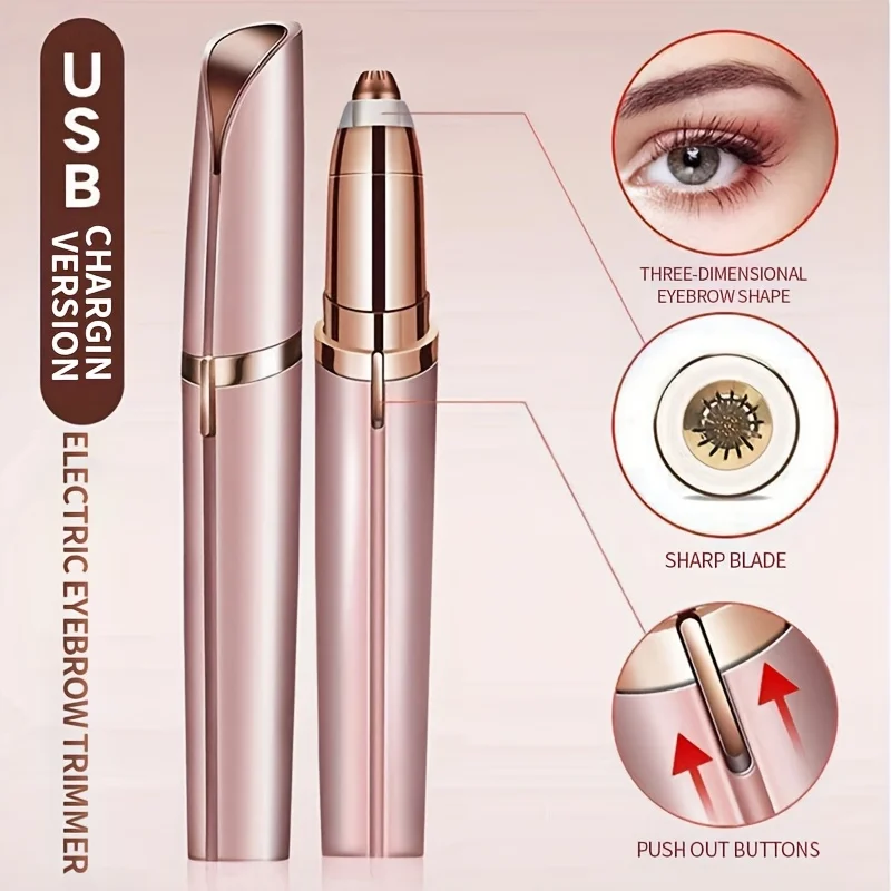Eyebrow Trimmer for Women, Battery Eyebrow Hair Remover, Painless Electric Razor,Eye Brow and Face Epilator Hair Removal