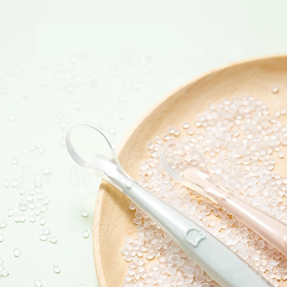 children Training Spoon cutlery Baby Silicone Spoon Children Complementary Food Soft Feeding Tableware Storage Box