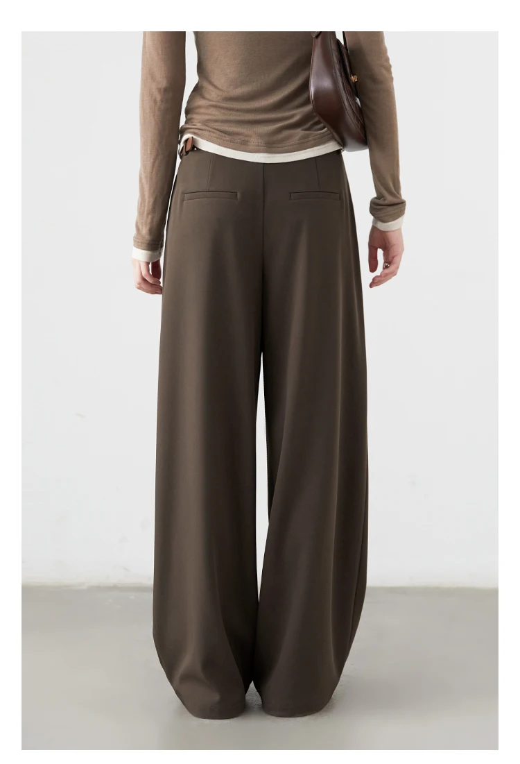 CHIC VEN Women Pants Solid Casual Slim Straight Leg Suit Wide Leg Ladies Trousers Spring Autumn 2025 Clothing for Woman