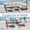 Aluminum courtyard furniture set, equipped with propane pit table and swivel chair, suitable for courtyards, poolside beaches 6