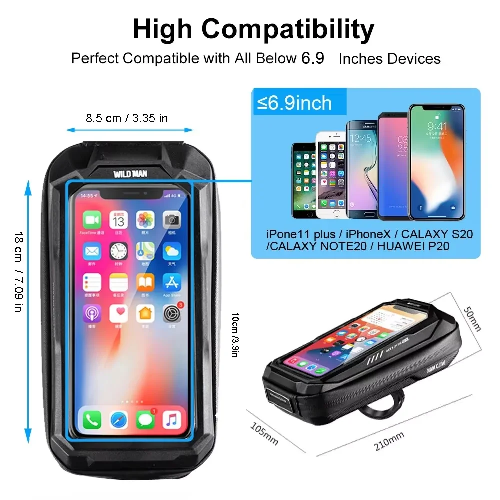 Bike phone holder New Bike Phone Holder Bag Case Waterproof Cycling Bike Mount 6.9in Mobile Phone Stand Bag Handlebar MTB Bicycle Accessories