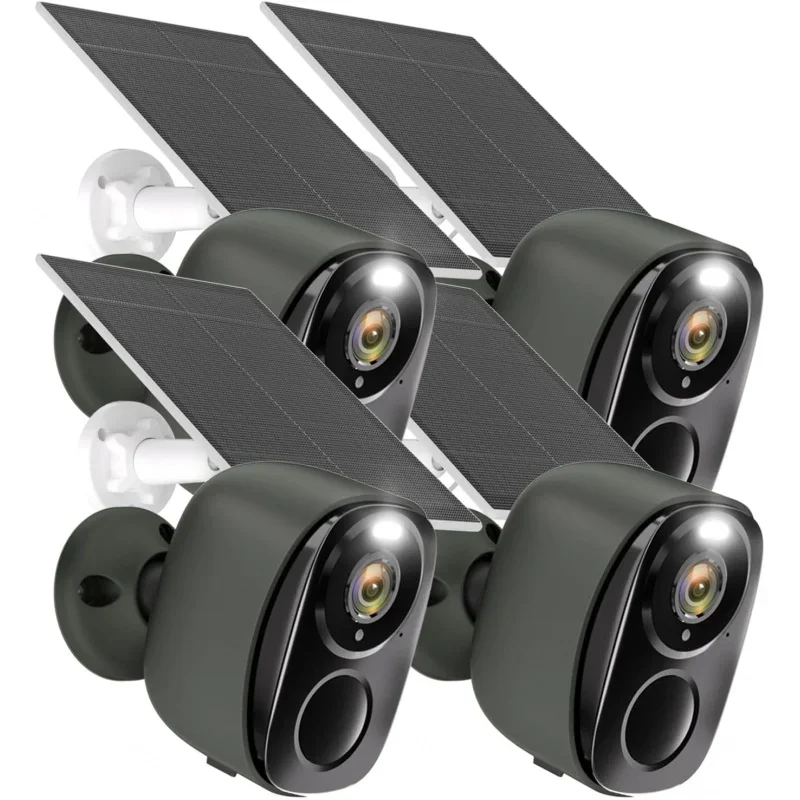 

Solar Security Cameras Wireless Outdoor 2K QHD Flood Light Cameras for 3MP Home Security with Color Night Vision/Spotlight/IP66