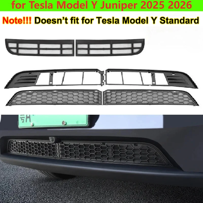 Für Tesla Model Y Juniper 2025 2026 Inneres Lüftungsgitter Vordere Untere Stoßstange Anti-Insekten-Netz YL Mesh Lufteinlass Staubschutzabdeckung