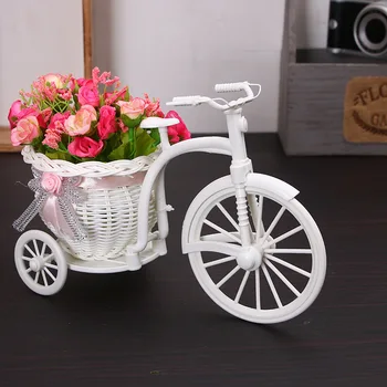 Tricycle Shaped Flower Basket Wedding Party Ceremony Decoration Bike Flower Storage Container Blue 1