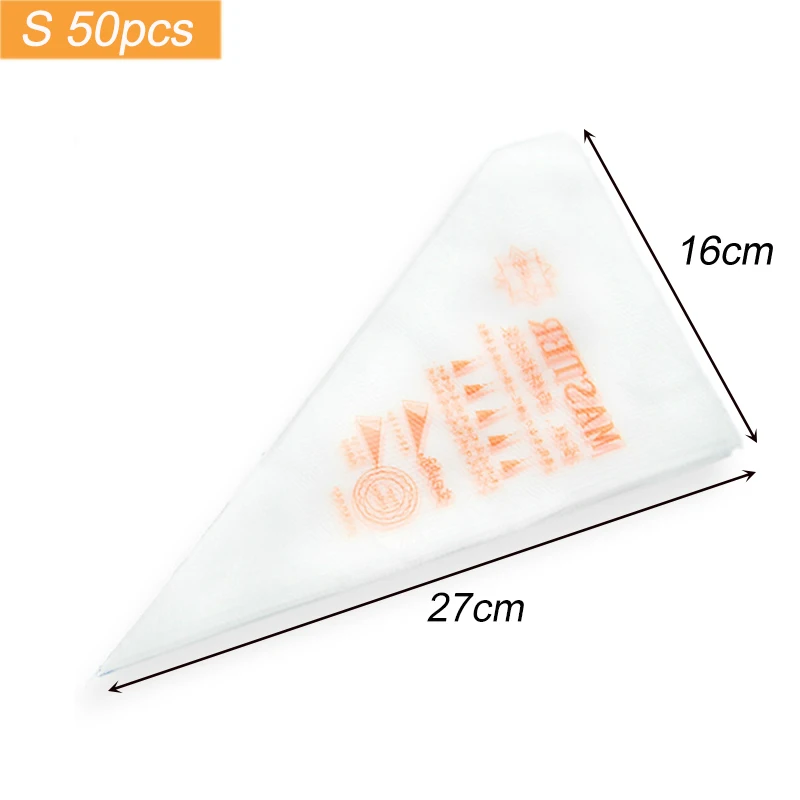 20/50/100pcs Disposable Pastry Bags S M L 3 Size Disposable Piping Bag Icing Fondant Cake Cream Decorating Pastry Tip Tools 