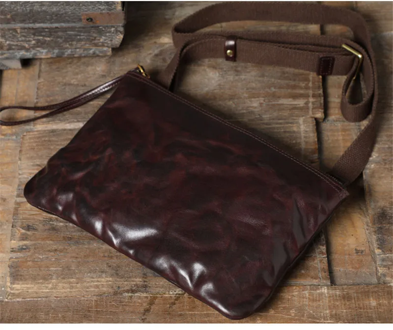 Pndme Vintage Echt leder multifunktion ale Clutch Tasche Mode einfache leichte natürliche echte Rindsleder kleine Schulter Umhängetasche – Detail 11