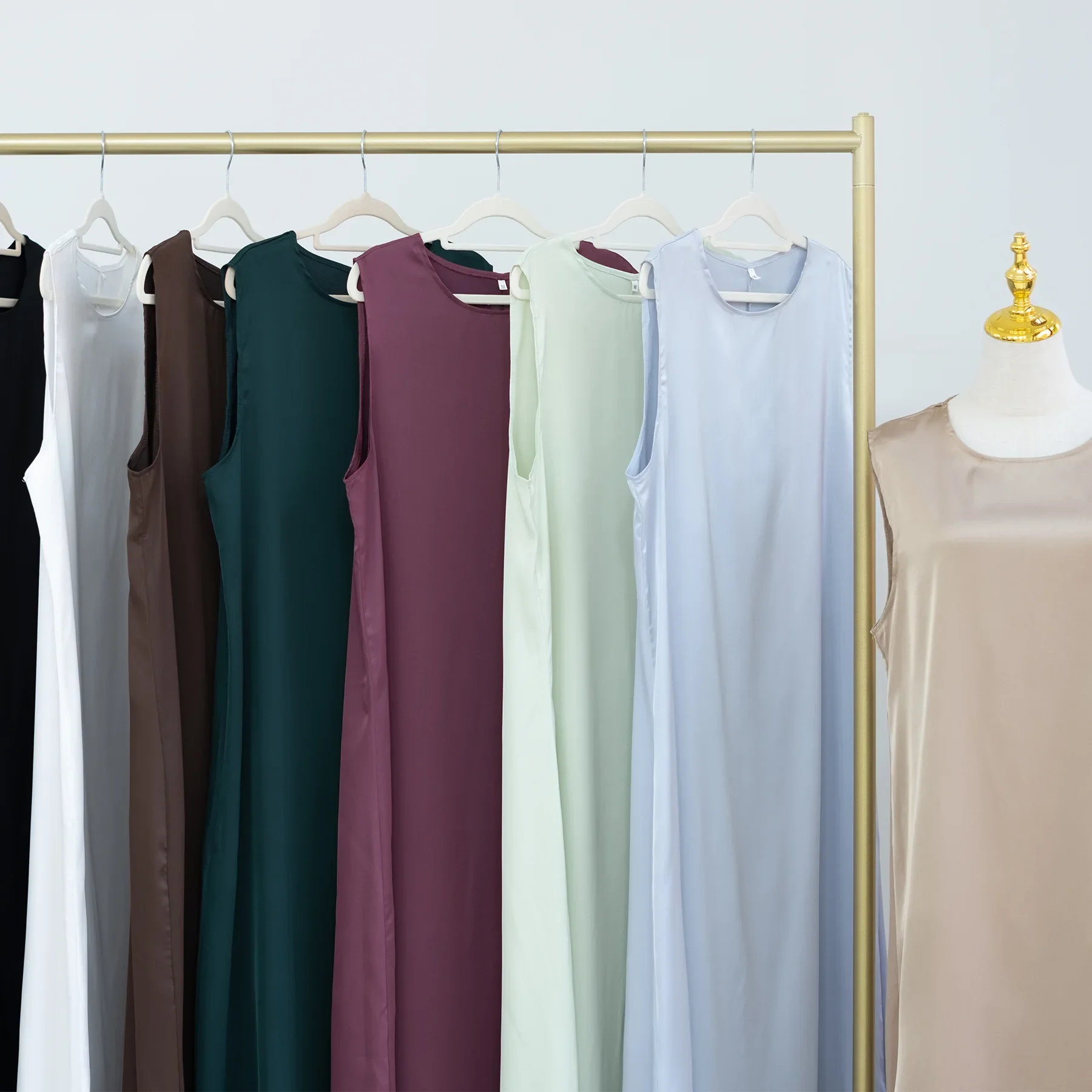 Muslim Dress Robe Slip Dress For Women Islamic Clothes Dubai Turkey Kaftan Arabic Ramadan Under Abaya Inner Dress