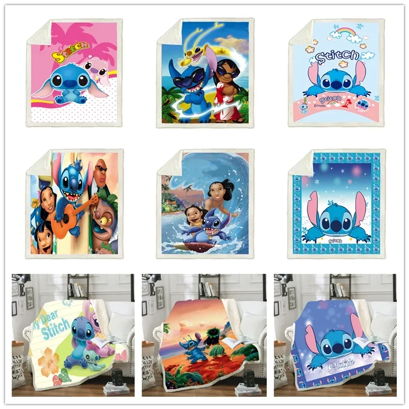 Cartoon Stitch Blanket Soft Throw 3D Print for Adults on The/Bed/Sofa/Plane/Travel Bedspread Kids Gift 100x140/150x200CM 2