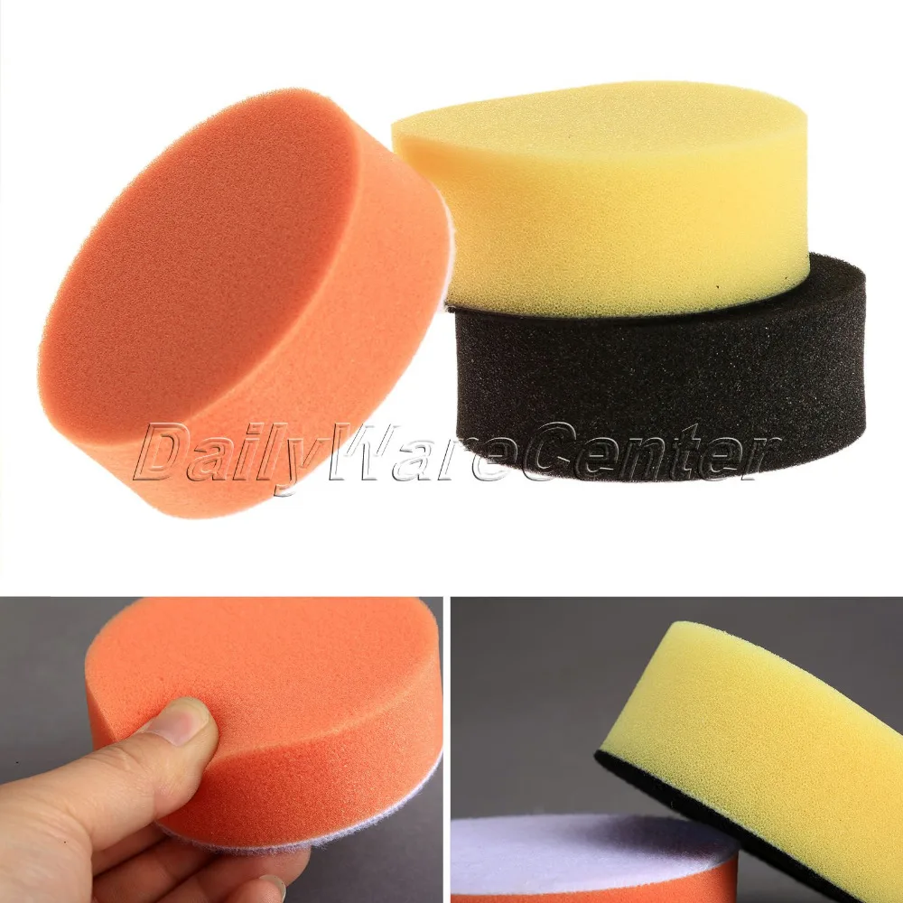 3Pcs 3 inch 80mm Sponge Foam Polishing Buffing Pad Kit for Car Polisher